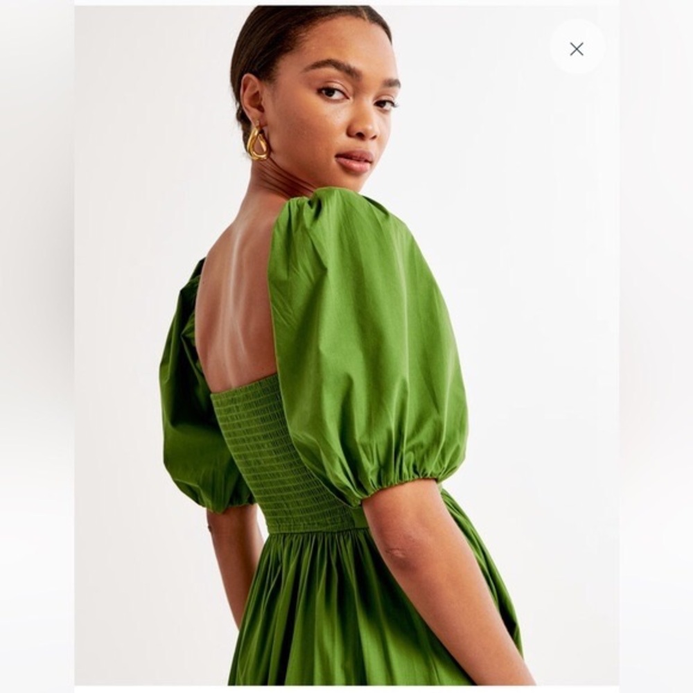 Emerson Poplin Puff Sleeve Midi Dress - Picture 6 of 7